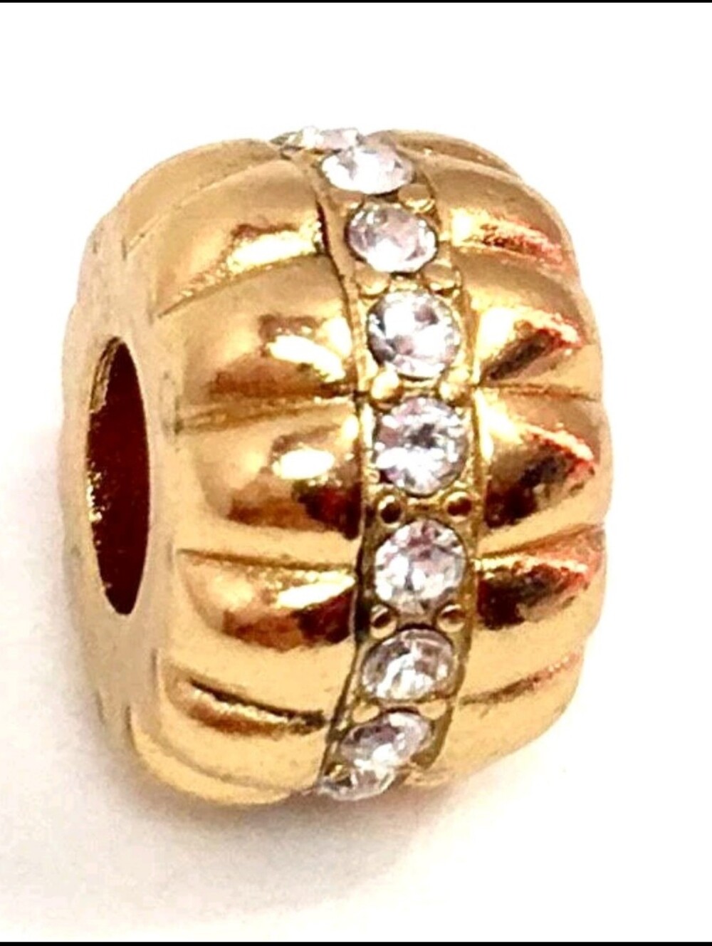 Brighton Gold Glamour Stopper Bead With Row Of Swarovski Crystals